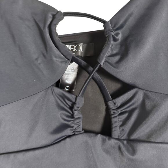 Beach Riot Leslie Black Cut Out Gold Metallic Trim One Piece Swimsuit Size Large - Picture 6 of 10